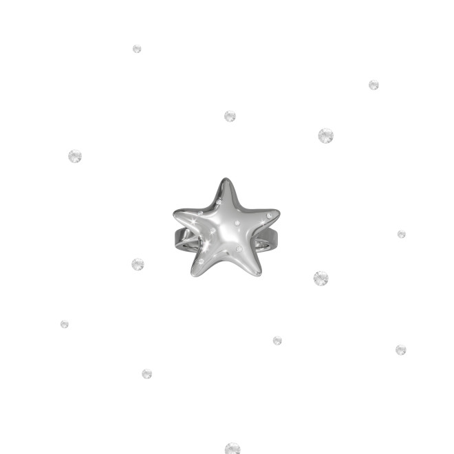 Star ring with diamonds - Make a wish