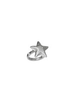 Star ring with diamonds silver