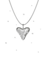 Necklace Heart with diamonds silver
