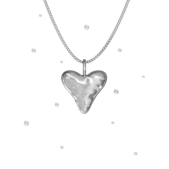 Necklace Heart with diamonds