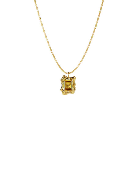 Necklace New Classic w/ Lemon quartz gilding