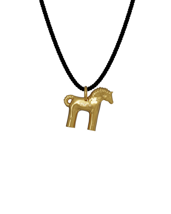 Horse Necklace - Make a wish yellow gold