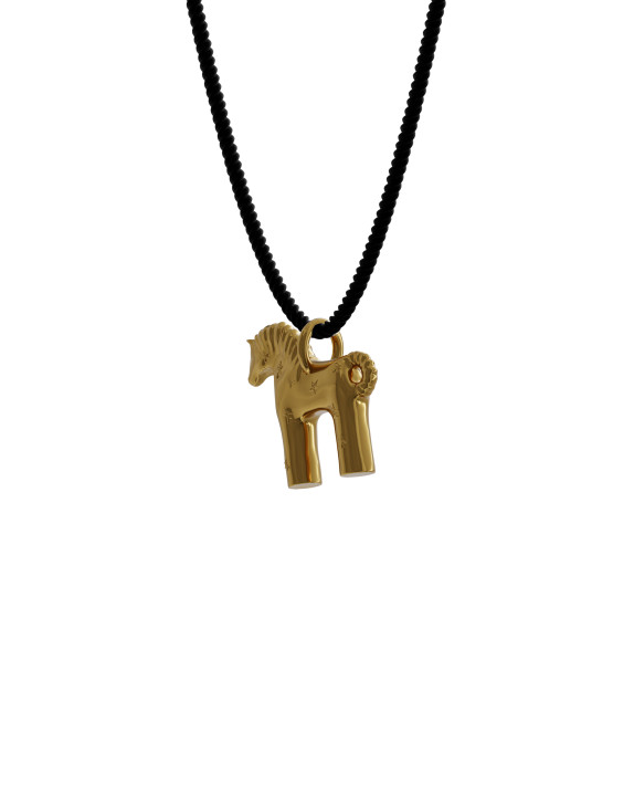 Horse Necklace - Make a wish yellow gold
