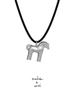 Horse Necklace - Make a wish silver