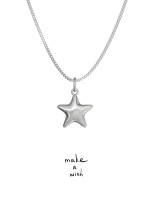 Necklace star - Make a wish silver