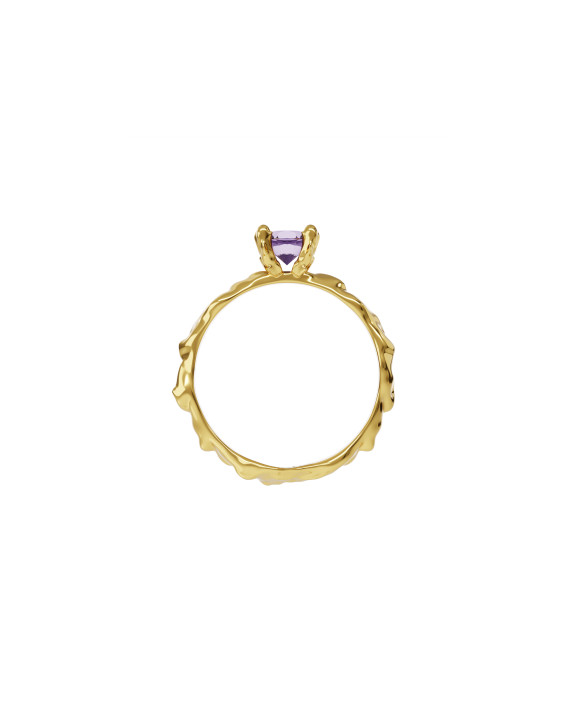 Ring new classic mini w/ purple amethyst gilding