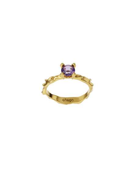 Ring new classic mini w/ purple amethyst gilding