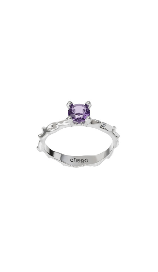 Ring new classic mini w/ purple amethyst