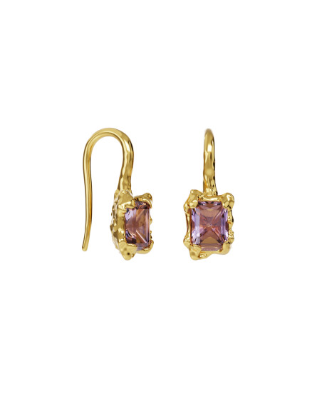 Earrings New Classic w/ purple amethyst gilding