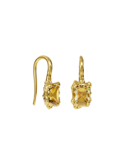 Earrings New Classic w/ Lemon quartz gilding