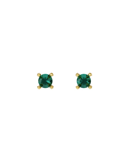 Earrings new classic mini w/ green quartz gilding