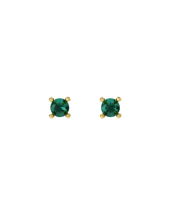 Earrings new classic mini w/ green quartz gilding