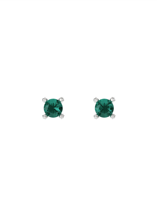 Earrings new classic mini w/ green quartz white gold