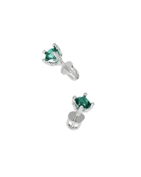 Earrings new classic mini w/ green quartz white gold Earrings new classic mini w/ green quartz white gold