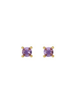 Earrings new classic mini w/ purple amethyst gilding