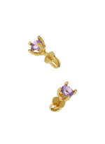 Earrings new classic mini w/ purple amethyst gilding