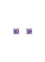 Earrings new classic mini w/ purple amethyst silver
