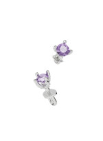 Earrings new classic mini w/ purple amethyst white gold