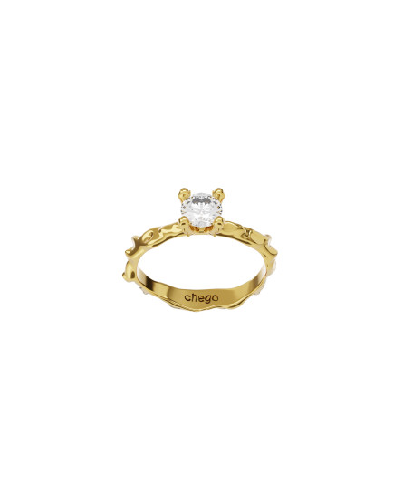 Ring new classic mini w/ white quartz gilding