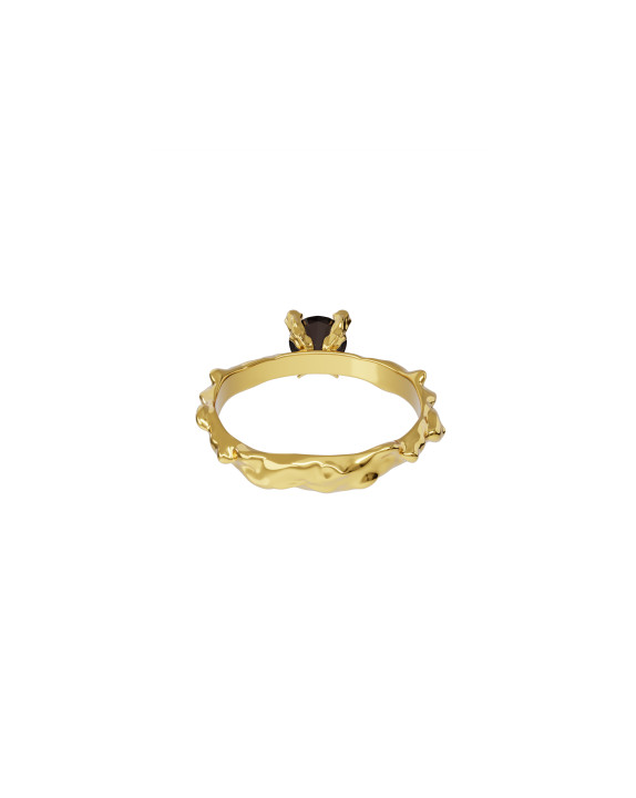 Ring new classic mini w/ rauchtopaz yellow gold