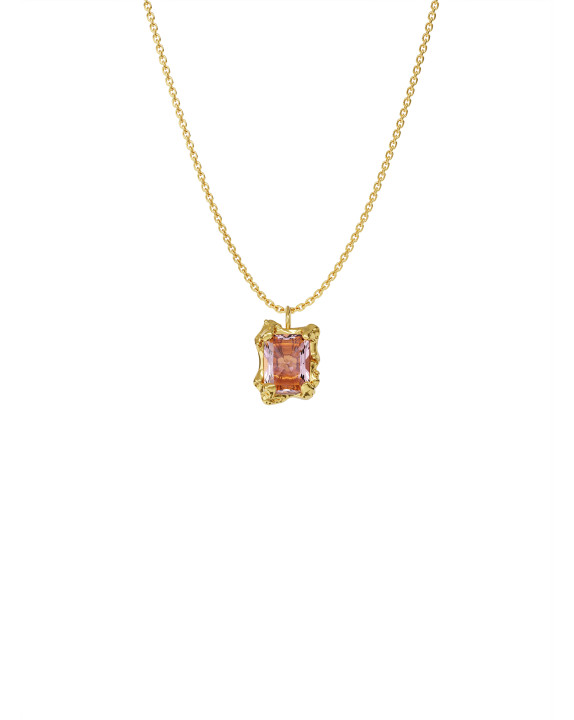 Necklace New Classic w/ pink topaz yellow gold