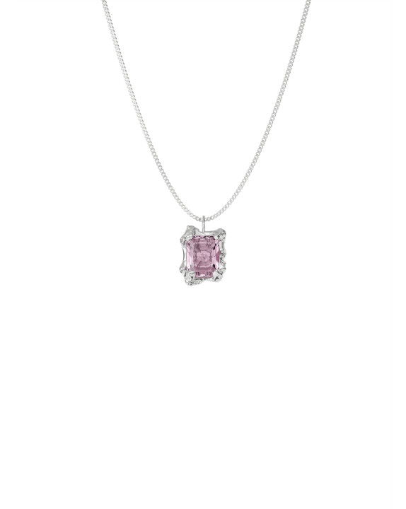 Necklace New Classic w/ pink topaz white gold