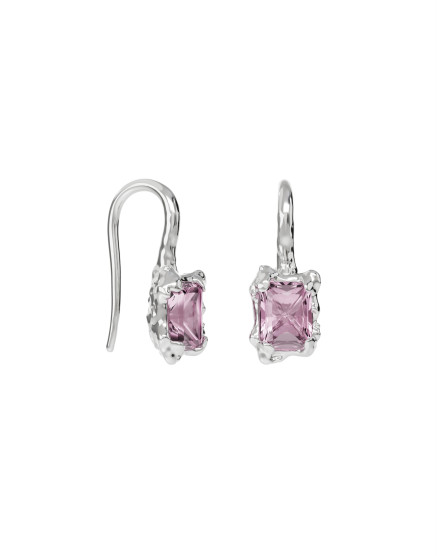 Earrings new classic w/ pink topaz silver