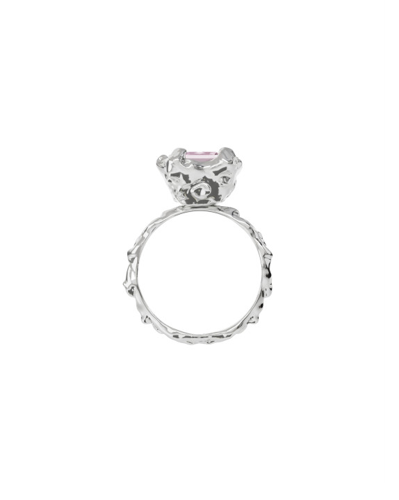Ring New classic w/ pink topaz white gold