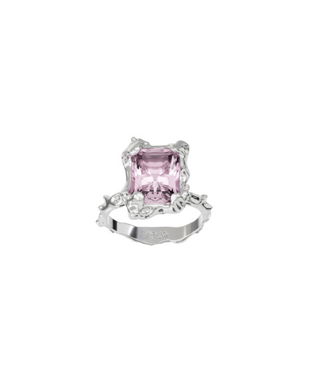Ring New classic w/ pink topaz silver
