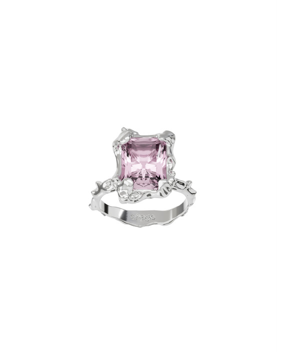Ring New classic w/ pink topaz white gold