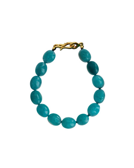Bracelet with aquamarine gilding
