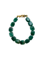 Bracelet with green agate gilding