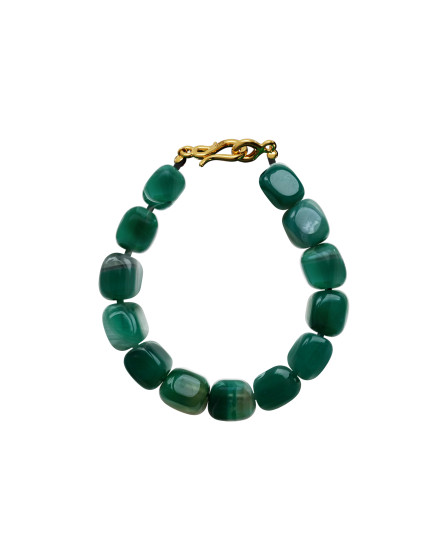 Bracelet with green agate gilding
