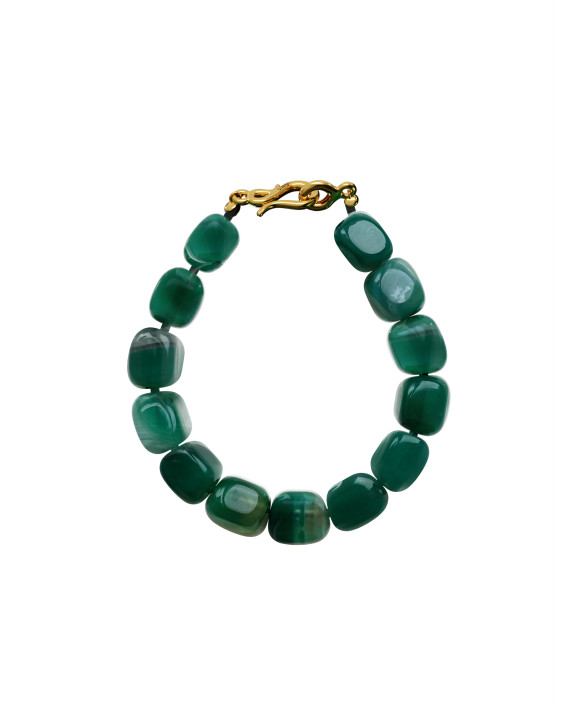 Bracelet with green agate gilding