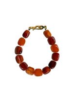 Bracelet with orange agate gilding