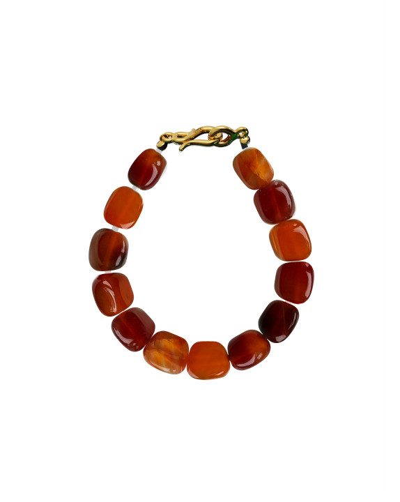 Bracelet with orange agate gilding