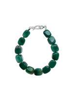 Bracelet with green agate silver