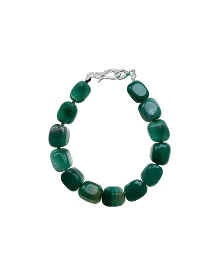 Bracelet with green agate silver