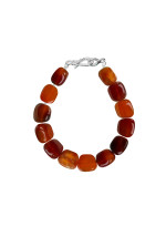 Bracelet with orange agate silver