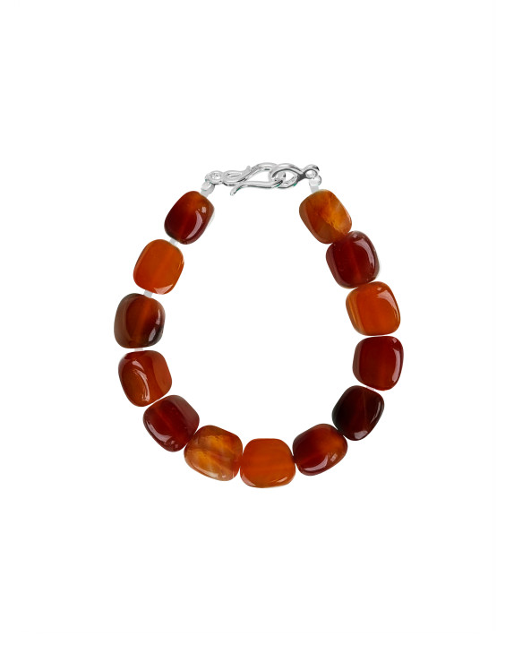 Bracelet with orange agate silver