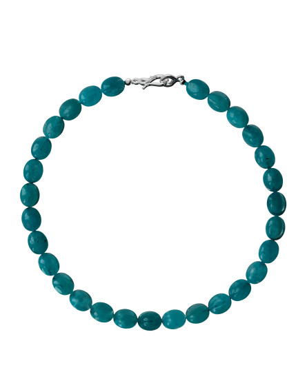 Pendant-necklace with with aquamarine silver
