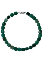 Pendant-necklace with green agate silver
