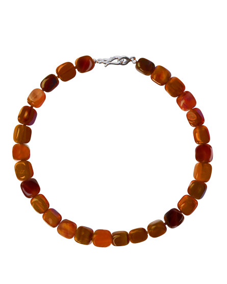 Pendant-necklace with orange agate silver