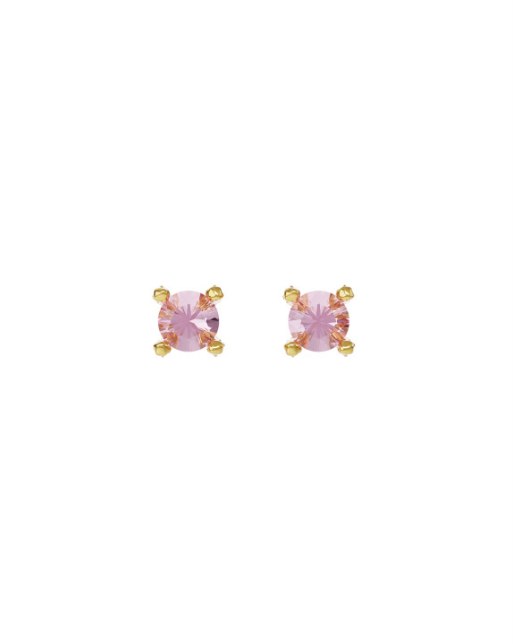 Earrings New Classic mini w/ pink topaz gilding