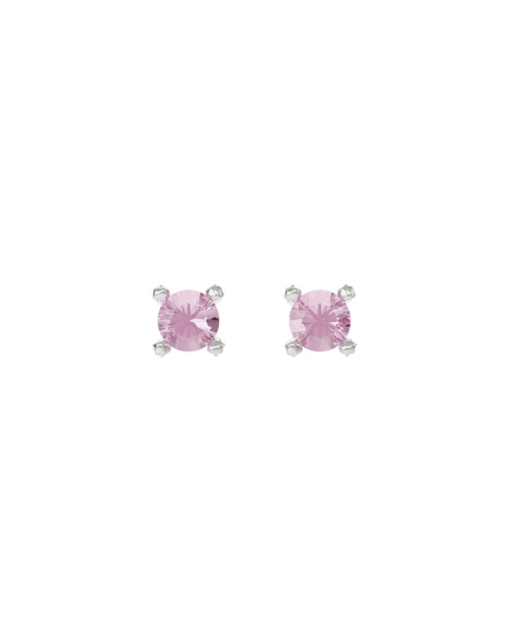 Earrings New Classic mini w/ pink topaz silver