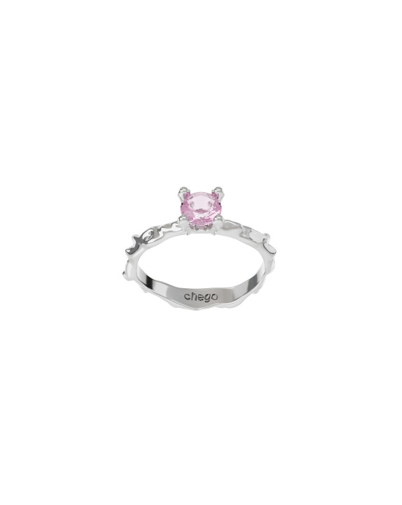 Ring New classic w/ pink topaz silver