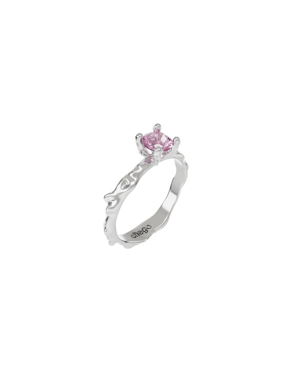 Ring New classic w/ pink topaz silver