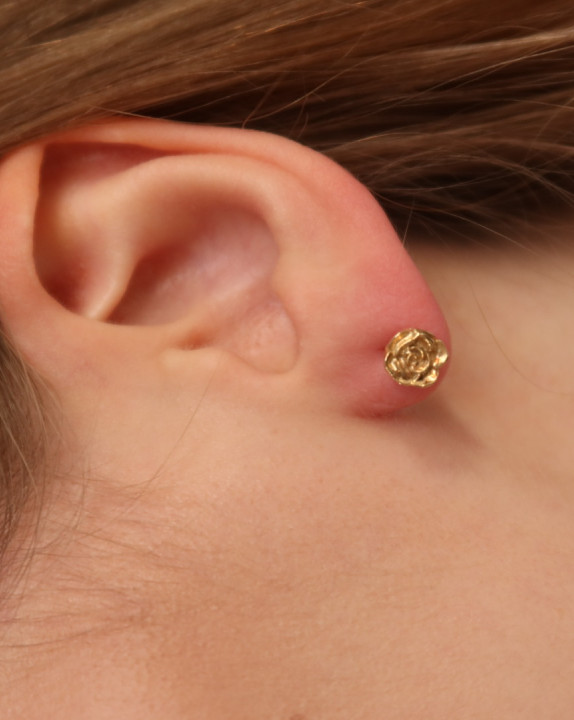 Earrings Rose with an additional earring - Summer in the village