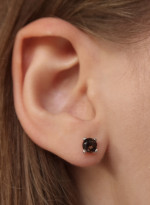 Earrings new classic mini w/ rauchtopaz silver