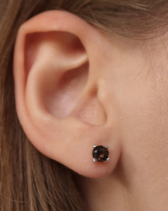 Earrings new classic mini w/ rauchtopaz